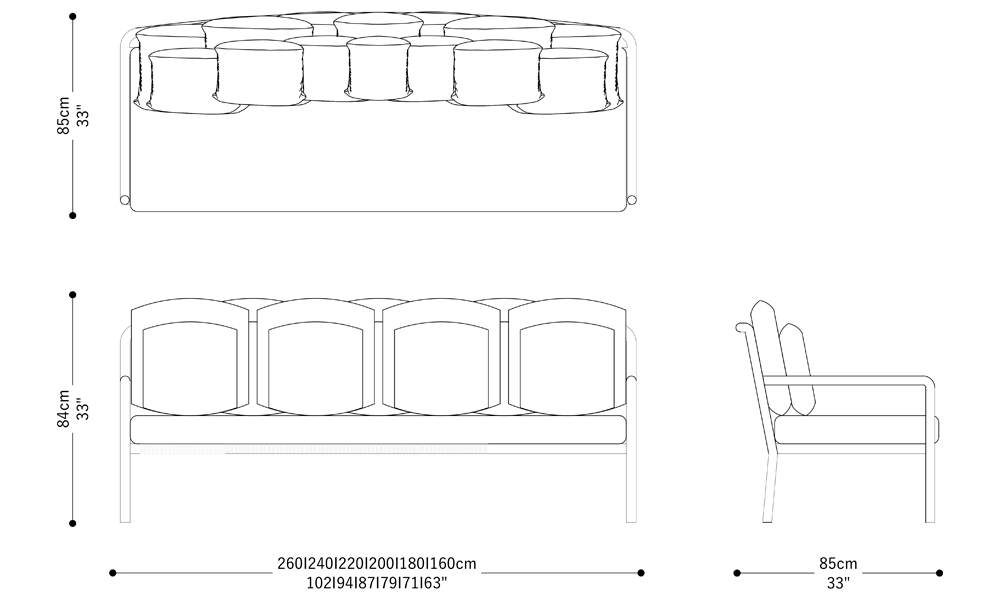 Image of the main dimensions of the product
